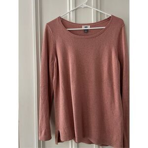 Old Navy mauve pink sparkle scoop neck  sweater L